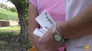 Beautiful girl experiences nice sex for cash with stranger