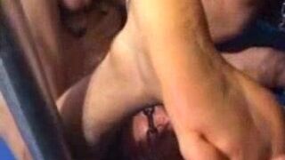 Caged Asian twink licked and fucked by masked man