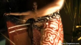 Exotic Bollywood Babe Bathing Outdoors