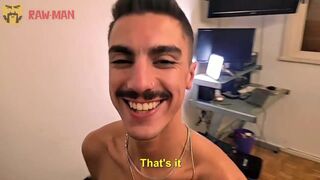 A handsome horny male gives pleasure to his daddy Rawman