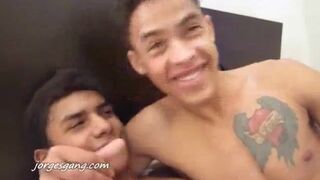 Naughty Asian gay guys sucking dick and fucking in bed