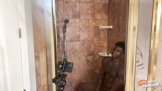 Quentin Parker showering with that meat.