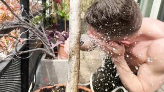 The gardener gets his ass destroyed 