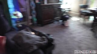 Cute slut double penetrated and fucked raw by trashy strangers
