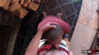 HarlemSex Big log by the fire 2