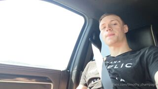Timothy Champagne - Jerking off in my buddys car - Gay Porn
