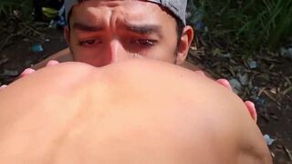 Threesome Fuck in the Middle the Park Came While People Walked by
