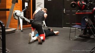 Josh & Zach and fan Asslicker in Gym - Gay Porn