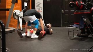 Josh & Zach and fan Asslicker in Gym - Gay Porn