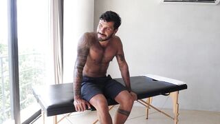 Daddy Ex is giving a special massage to Jeus - Gay Porn