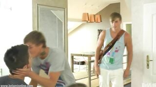 Backstage - Mick Lovell arrives at the office - gay porn