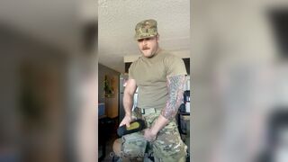 Using my toy till I cum while wearing my uniform Luca Hunter dirtytattedtop - Gay Fans BussyHunter.com