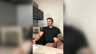 Jerking off while on a call in the office JordanxBrandt - BussyHunter.com