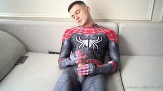 Jerking off while wearing my Spider Man costume Max Barz max_barz - BussyHunter.com