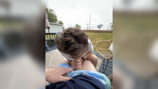 StepBrothers - Lil bro blows Big bro a bit outside on the patio - 8 secs - Bussyhunter.com - Gay Porn