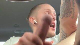 Guys almost Gets Caught Busting a Huge Nut in his Car Carter Bennett - SeeBussy.com