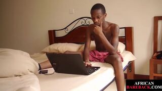 Tattoo African Twink Tugs his Lubed Rod during Solo - Amateur Gay Porn - A Gay Porno Video