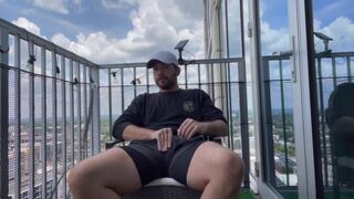 Fucking myself on the Balcony... everyone can see jmasonfoxxxy - Gay Amateur Porno
