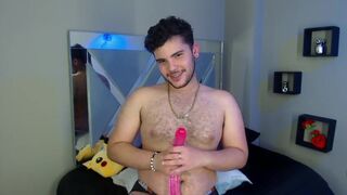 Hairy Bear Playing with a Giant Dildo Bruno 3xg - A Gay Porno Video