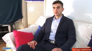 The Counterparty ; Gets Wanked in Porn in Spite of Himself; Alex Keumgay  - Gay Porno Video