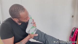Silver Daddy with Glasses has his Toes Licked by Black Stud My Friends Feet