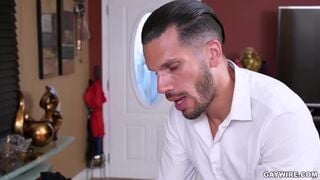 GAYWIRE - help me Study Please, Step Daddy Gay Wire  - Gay Porno Video