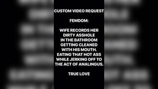 FEMDOM VIDEO REQUEST; Close up Dirty Asshole Eating while Jerking off & Cumming Hard in the Bathroom Jetsfan1983 - SeeBussy.com