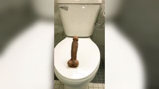 Solo Anal Orgasm after these 2 Massive Cumshots while Riding the Dildo Balls Deep on the Toilet Seat Jetsfan1983 - SeeBussy.com