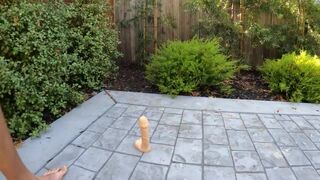 Boy Plays with Big Dildo in the back Yard russiegoodboy - SeeBussy.com