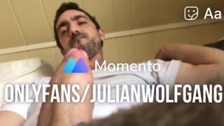 Sexy gay bro with huge uncut cock feeding cum to himself video @ onlyfans⁄julianwolfgang julian wolfgang - Free Gay Porn