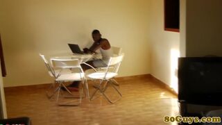 African Amateur Sucking on BBC after Tugging 80 Gays - Gay Amateur Porno