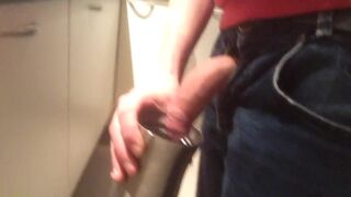 Pissing in a cup for when i get thirsty on my work smellmydick - Gay Porno