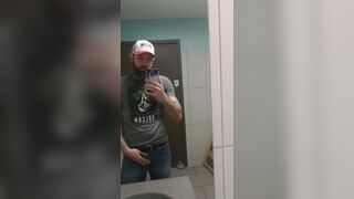 Muscle Daddy Jerks off in Public Bathroom Buff Dude PJ - SeeBussy.com