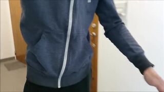 Elevator cumshot, almost caught¡ RISKY AS FUCK¡ Johann Wood  - Gay Porno Video