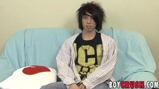 Emo twink pulling his sweet cock during sex interview Boy Crush - Amateur Gay Porno 2