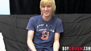 Barely legal twink is eager to stroke his dick on the casting Boy Crush - Amateur Gay Porno 2