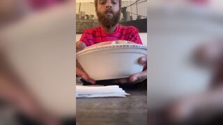 Rock Mercury Enjoying Green Blend from Door Dash Rock Mercury - SeeBussy.com