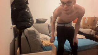 Skinny teenger strokes his cock and shows off his body in front the camera Peter bony - Amateur Gay Porn