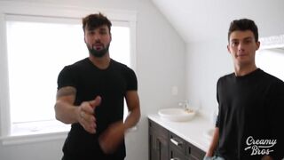 Straight StepBro Gets Caught getting a Blowjob from Roommate CreamyBros - BussyHunter.com