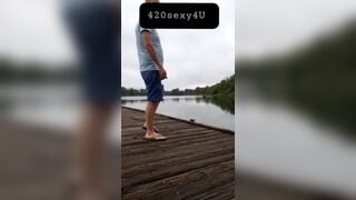 Redbull piss outside at the river, on the dock 420sexy4U - Free Amateur Gay Porn