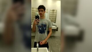 Risk jerking in a shopping toilet BlueBoyWill - Free Amateur Gay Porn