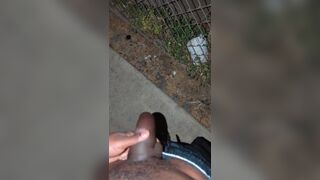Really hung bbc peeing outside again Canny Uncut - Free Amateur Gay Porn